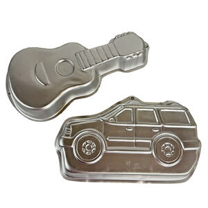 Vintage 90s Wilton Cake Pans Car Auto SUV 2015-2034 Guitar 2105-570 Travel Music